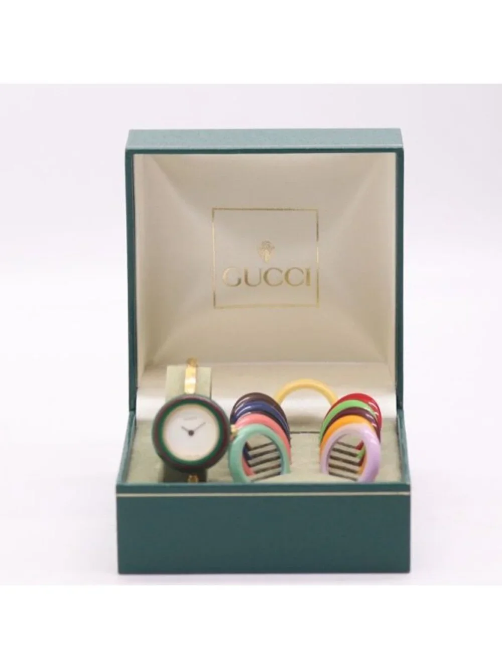 Gucci 11/12.2 Bangle Watch White Dial with Change Bezel